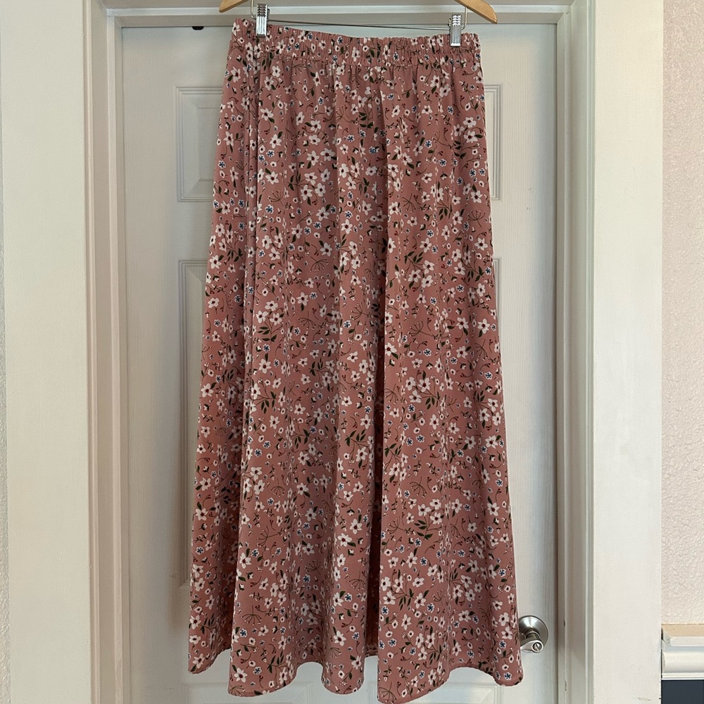 Floral Pink Maxi Skirt